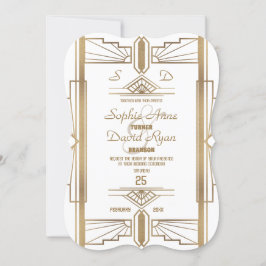 Invitación Glam White Roaring, el gran Boda de Gatsby de 2014
