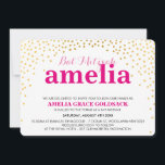 Invitación GLAMOROS BAT MITZVAH mini confetti rústico de oro<br><div class="desc">NOTA - el brillante efecto dorado es una imagen impresaUn lindo confetti, diseño de puntos de polka con Relieve metalizado dorado buscando las INVITACIONES MITZVAH BAT de tu hijo. Guau sus amigos y familia con este pequeño número ;D Configurar como plantilla es sencillo para usted agregar sus propios detalles, añadir...</div>