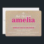 Invitación GLAMOROS BAT MITZVAH rústico de confeti de oro<br><div class="desc">NOTA - el brillante efecto dorado es una imagen impresaUn lindo confetti, diseño de puntos de polka con Relieve metalizado dorado buscando las INVITACIONES MITZVAH BAT de tu hijo. Guau sus amigos y familia con este pequeño número ;D Configurar como plantilla es sencillo para usted agregar sus propios detalles, añadir...</div>