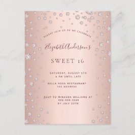 Invitación glamorosa de los diamantes de oro dulce