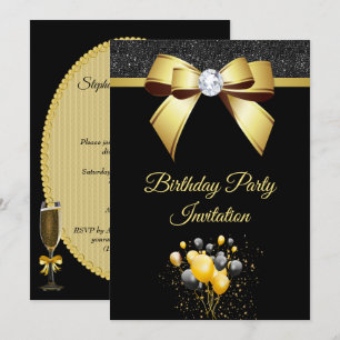 Invitación Glamorosa fiesta de cumpleaños de elegancia