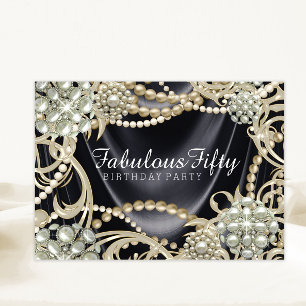 Invitación Glamorosa fiesta de cumpleaños de Pearl