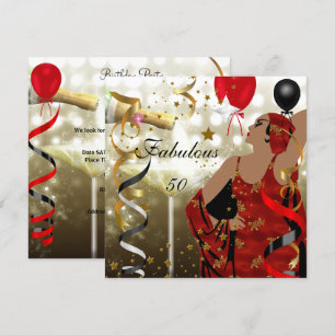 Invitación Glamorosa Lady Fabulous 50 Fifty Birthday Party