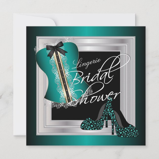 Invitación Glamorosa Lingerie Bridal Shower | Mint Green (Anverso)