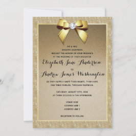 Invitación Glamoroso Boda de Oro y Gema Elegante