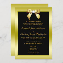 Invitación Glamoroso Boda de oro y negro