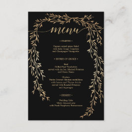 Invitación Glamoroso menú Boda dorado