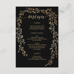 Invitación Glamoroso menú Boda dorado