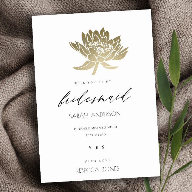 INVITACIÓN GLAMOROSO ORO PÁLIDO BLANCO LOTUS FLORAL BRIDESMAI (Subido por el creador)