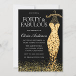 Invitación Glamoroso vestido de oro fabuloso 40 cumpleaños<br><div class="desc">Glamoroso vestido de oro Fabuloso 40º cumpleaños Invitación Variaciones a la invitación y artículos coincidentes en nuestra tienda También disponible como invitación digital</div>