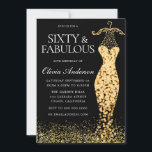 Invitación Glamoroso vestido de oro fabuloso cumpleaños númer<br><div class="desc">Glamoroso vestido de oro Fabuloso Invitación a los 60 cumpleaños Variaciones a la invitación y artículos coincidentes en nuestra tienda También disponible como invitación digital</div>