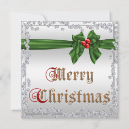 Invitación Glamorosos diamantes y Navidades de Sash Bow
