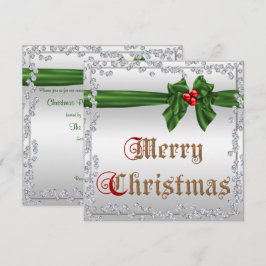 Invitación Glamorosos diamantes y Navidades de Sash Bow