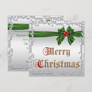 Invitación Glamorosos diamantes y Navidades de Sash Bow