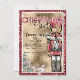 Invitación Glamorosos Navidades de cazadores de diamantes roj