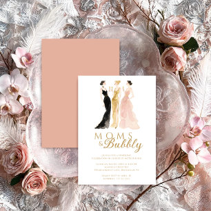 Invitación Glamorous Chic Pink Moms & Bubbly Brunch TMF26
