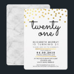 Invitación GLAMOROUS fiesta de 21 años INVITE gold confetti<br><div class="desc">*** NOTA - EL EFECTO DEL RELIEVE METALIZADO DORADO BRILLANTE ES UNA IMPRESIÓN IMPRESA *** Un diseño de invitación de moda para tu CUMPLEAÑOS para cualquier edad - contáctame para cambiar el tipo de purpurina para ti! Configurar como plantilla es sencillo para usted agregar sus propios detalles, o pulsar el...</div>