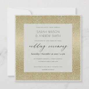 INVITACIÓN GLAMOROUS GOLD GRAY DOCUMENTOS MOSAICO BODA