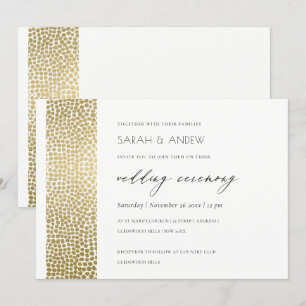 INVITACIÓN GLAMOROUS GOLD WHITE DOTS MOSAIC BODA