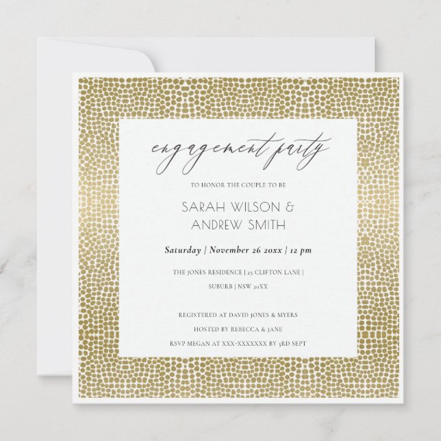 INVITACIÓN GLAMOROUS GOLD WHITE PONE LA PARTICIPACIÓN MOSAICA (Anverso)