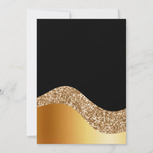 Invitación Glamorous Light Brown Black Waves Elegant Deluxe