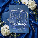 Invitación Glamorous Sapphire Blue Diamond 50th Birthday<br><div class="desc">Celebrate a milestone in spectacular style with this glamorous 50th birthday party invitation. Featuring a stunning 3D sapphire blue diamond "50" graphic that sparkles against a sleek navy background, this layout exudes modern luxury. Perfect for a sophisticated dinner party, an evening cocktail celebration, or a lavish fiftieth milestone event. The...</div>