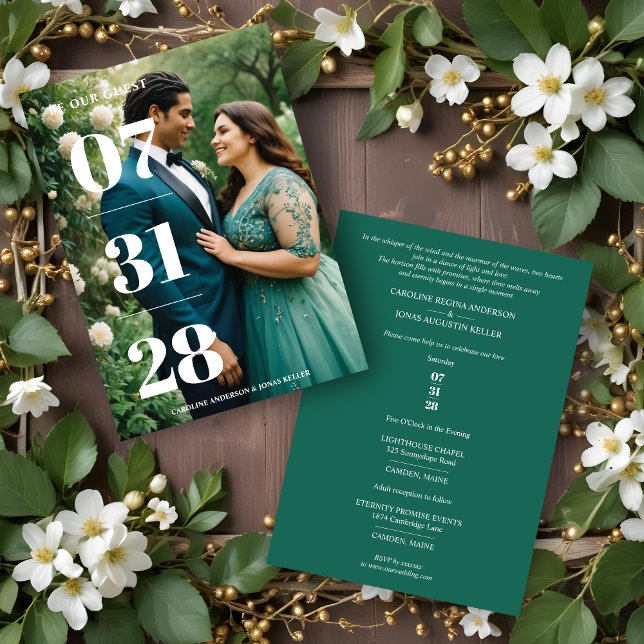 Invitación Glamorous Simple Enchanting & Delicate Minimalist  (Glamorous Simple Enchanting & Delicate Minimalist Photo Wedding Invitations Cards.)