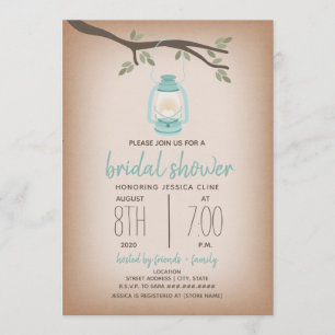 Invitación Glamour Bridal Shower - Blue Lantern