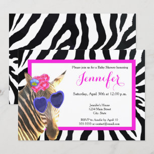 Invitación Glamour de la moda de los animales de la jungla de