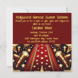 Invitación Glamour dulce de Hollywood dieciséis