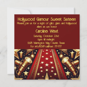 Invitación Glamour dulce de Hollywood dieciséis