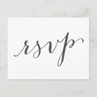Invitación Glamour gris oscuro | Postal RSVP de boda