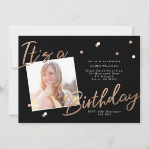 Invitación Glamour Moderno (Dorado Falso)