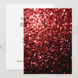 Invitación Glamour Purpurina rojo destellan personalidad