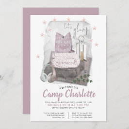Invitación Glamping Camping Fiesta De Cumpleaños Bajo Las Est