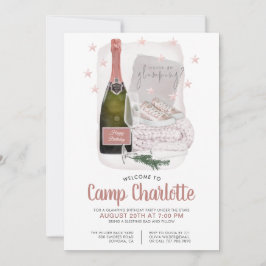 Invitación Glamping Camping Fiesta De Cumpleaños Bajo Las Est