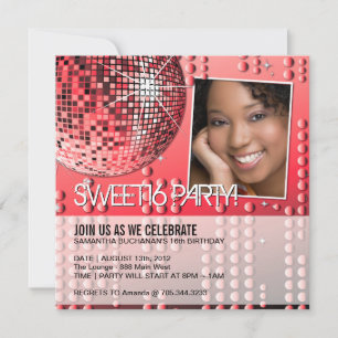Invitación Glamurosa de Discoteca para Cumpleaños