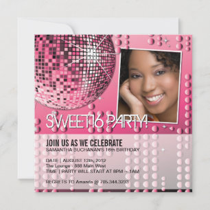 Invitación Glamurosa de Discoteca para Cumpleaños
