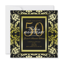 Glamuroso Oro Damask 50 Aniversario de Boda