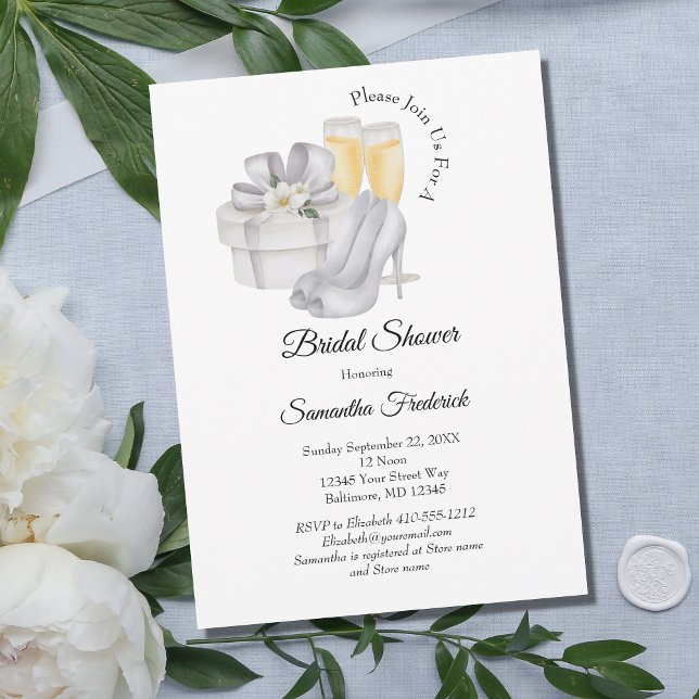 Invitación Glasas de champán Zapatos de novia Moda Ducha de n (Subido por el creador)