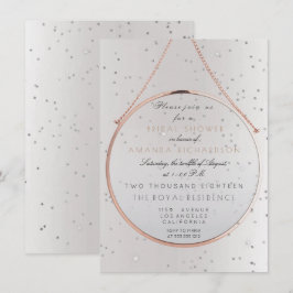 Invitación Glass Bridal Shower Bachelorette Rosa Plata