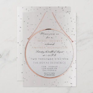 Invitación Glass Bridal Shower Bachelorette Rosa Plata