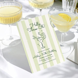 Invitación Glass suave de cóctel de mano verde trenzado 30 cu