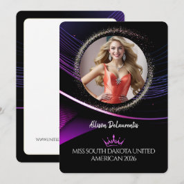 Invitación Glimmer Dust Premium Pageant Promo Card