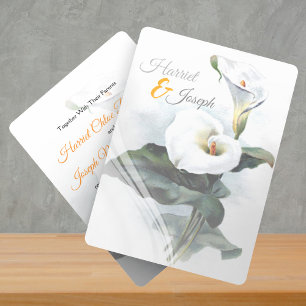 Invitación Glistens de amor/Boda elegante de Calla blanca Lil