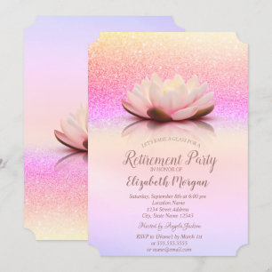 Invitación Glitter Bokeh Ombre Lotus Jubilación