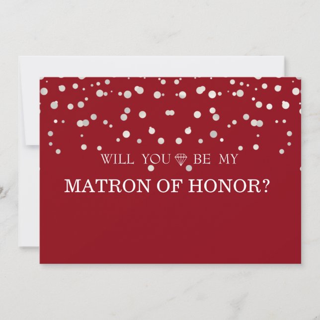 Invitación Glitter de plata marrón, serás mi atrón de honor (Anverso)