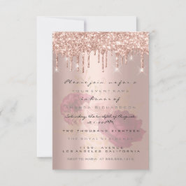 Invitación Glitter Drips Rose Gold  Bridal Dulces 16 Marsala
