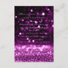 Invitación Glitter Rosa Púrpura Boda Novia Dulces 16