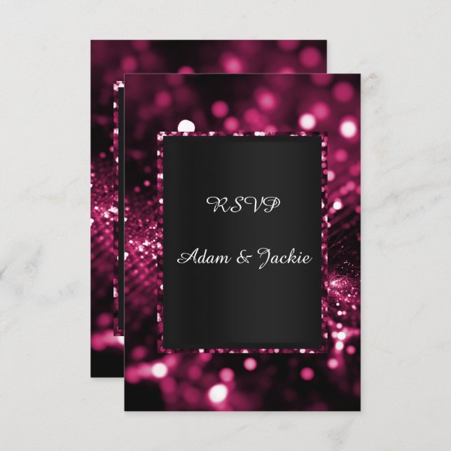 Invitación GLITTER SATIN ELEGANCIA LUXURY rsvp (Anverso / Reverso)